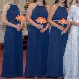 David’s Bridal Long JP291663 Marine blue